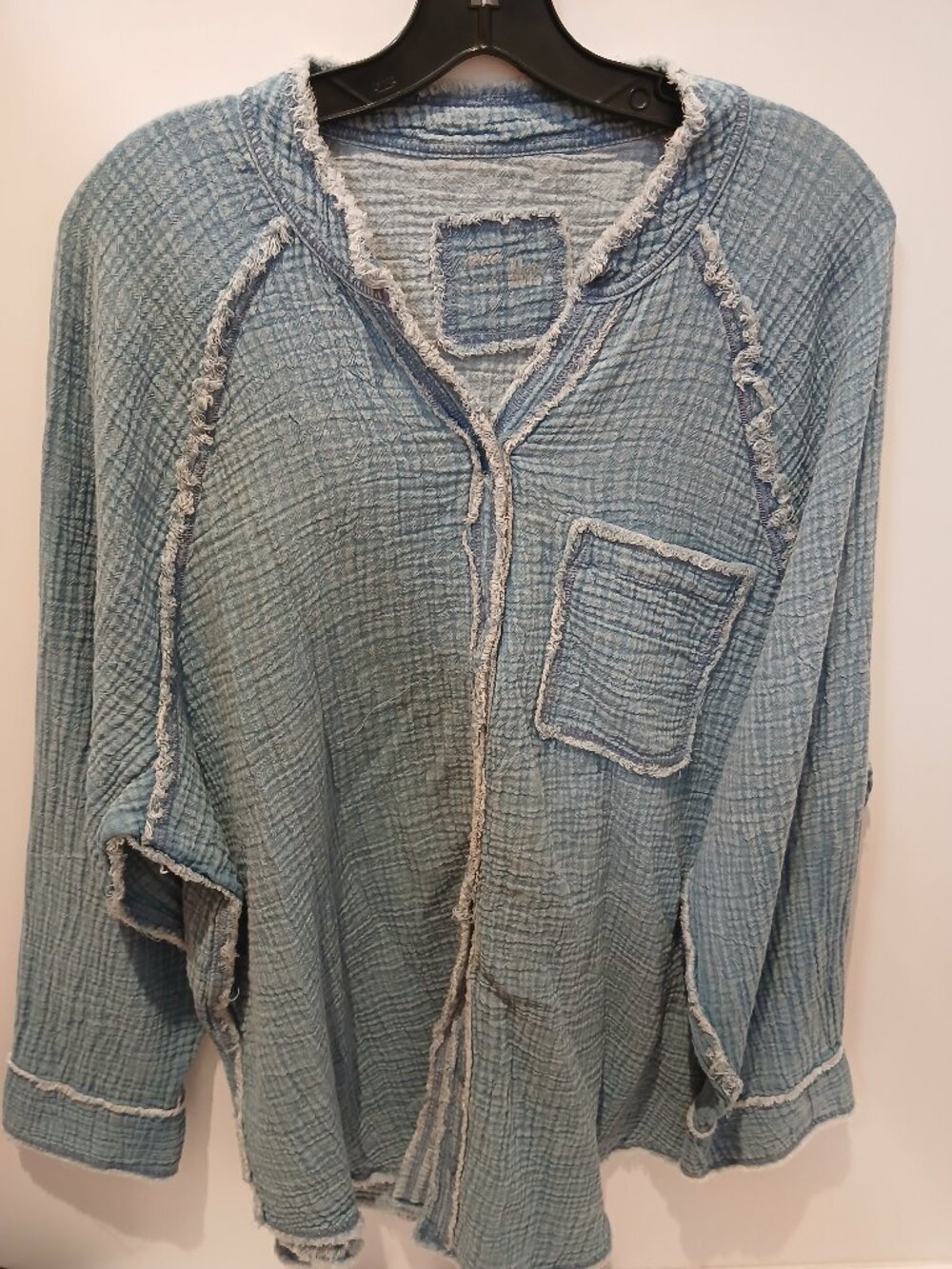 Aerie Denim Gauze Top